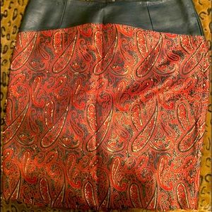 The Limited Paisley short skirt leather top